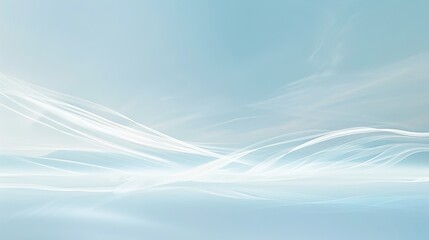 Soft gradient background going from light blue to white, with a subtle white airplane trail