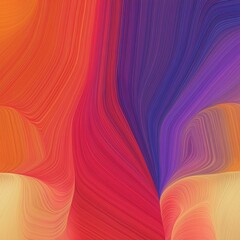 abstract dynamic curved lines decorative horizontal banner with moderate red, very dark violet and sandy brown colors