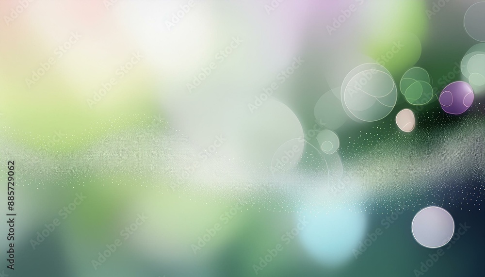 Aufkleber blurred bokeh horizontal background bokeh graphic with light gray, lavender and pastel green colors 