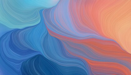 curved lines artwork with steel blue, light coral and dark slate blue colors. abstract dynamic wallpaper background and creative drawing design. illustration art