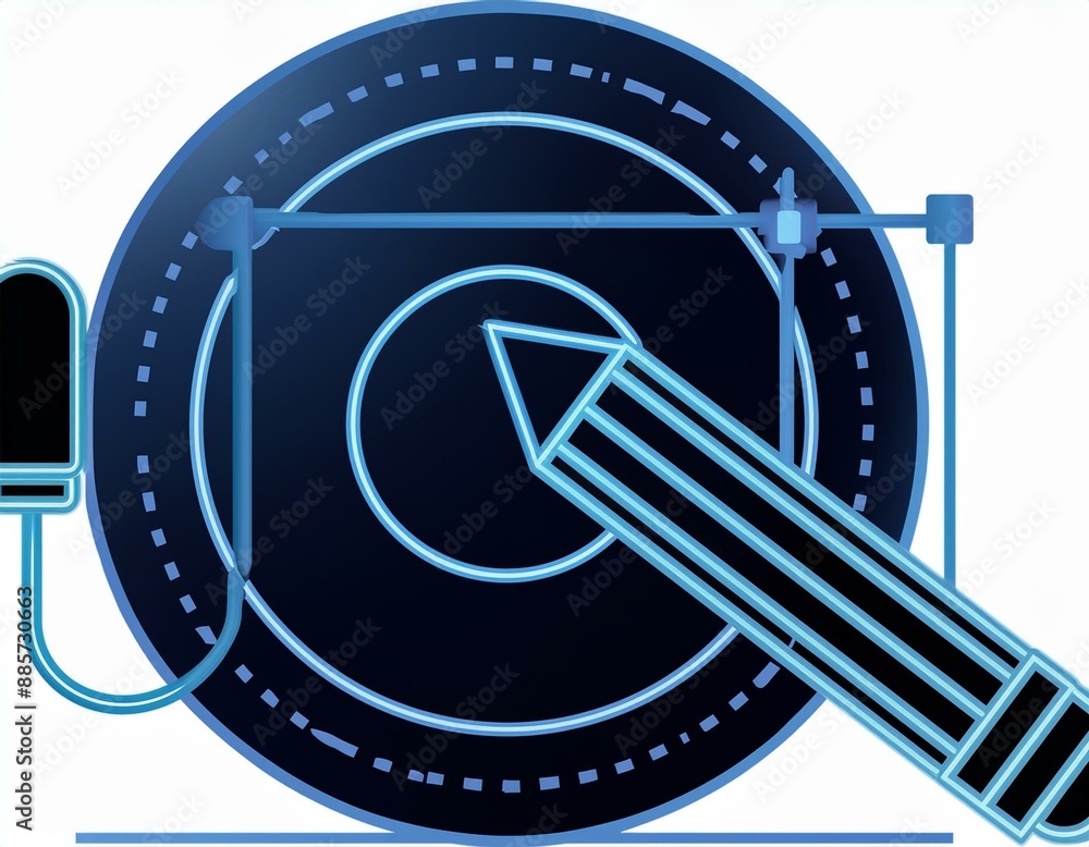 Poster icon circle compose draw edit write graphic design icon