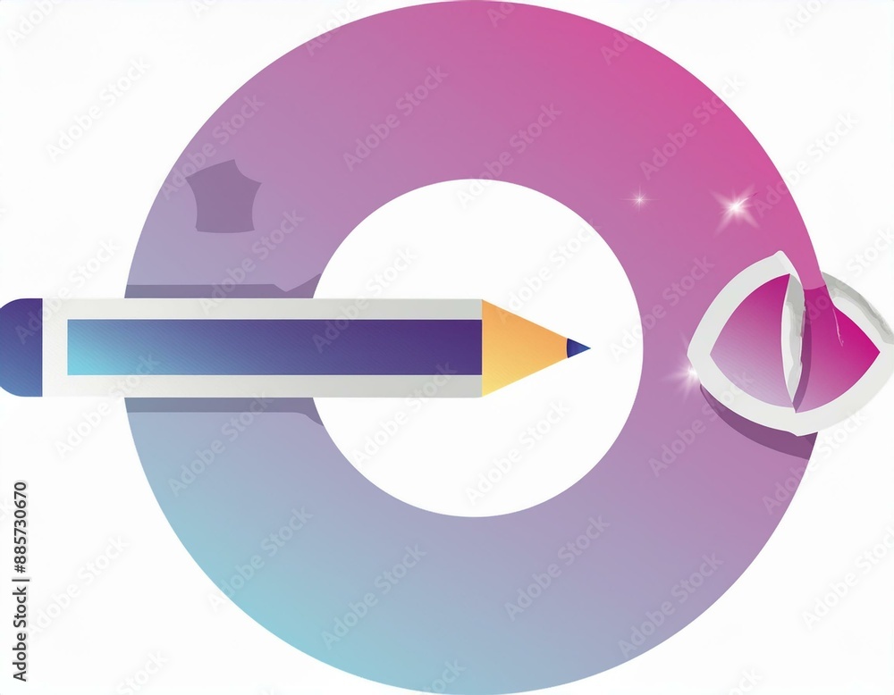 Poster icon circle compose draw edit write graphic design icon