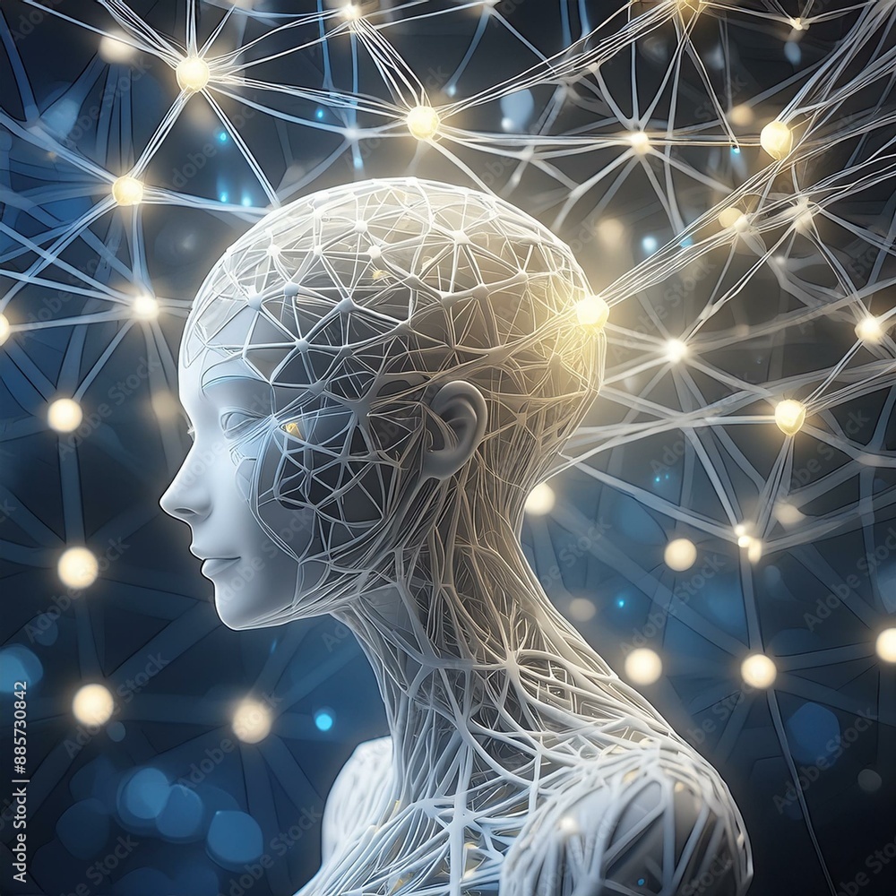 Poster intricate network of neural cells in the brain
