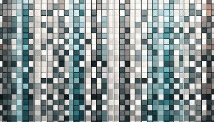 Fototapeta premium mosaic silver, pastel gray and teal blue colored squares. simple seamless pattern illustration for plaid, postcard, wrapping paper, wallpaper, textiles fabric or fashion concept design