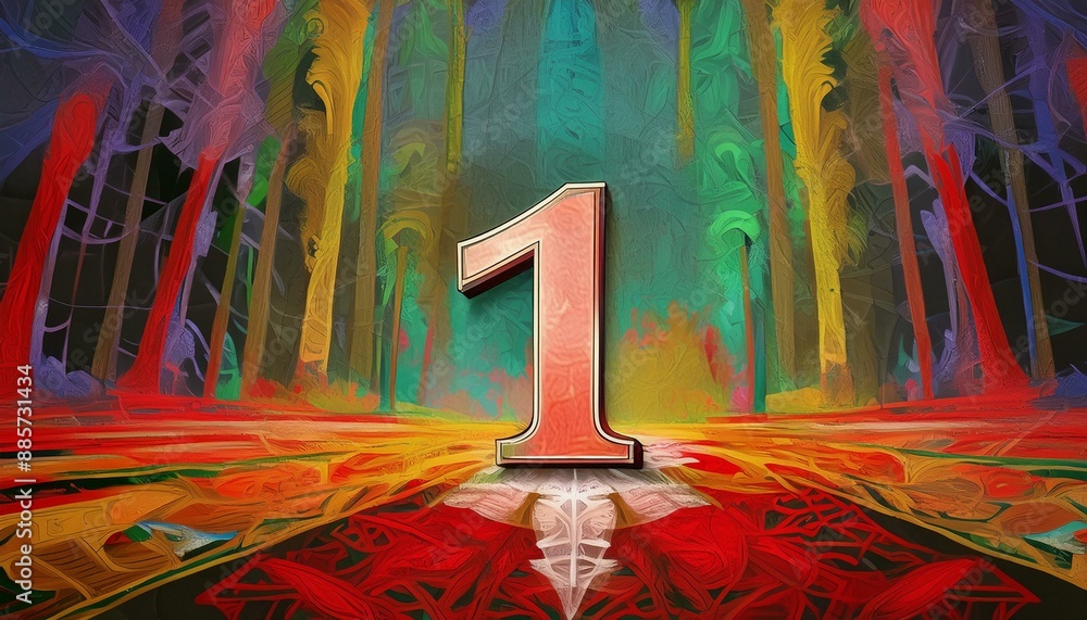 Poster number 1 - number written text one