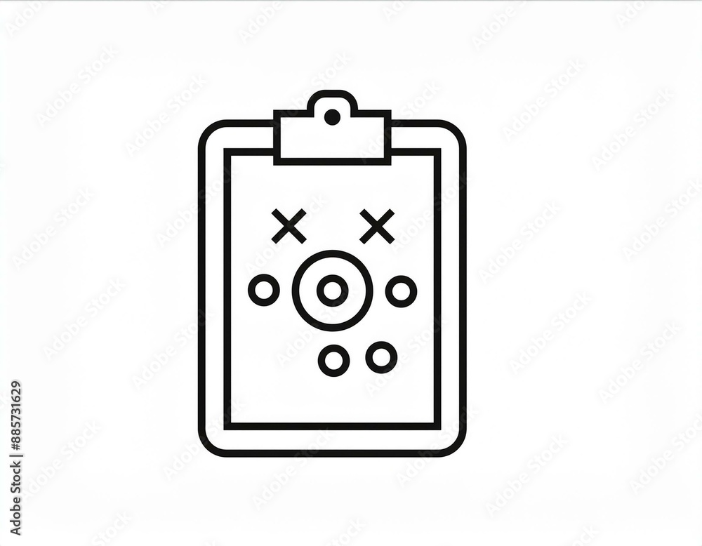 Poster outline clipboard with tactic line icon.clipboard with tactic illustration.