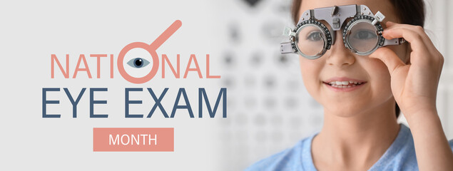 Little girl undergoing eye test in clinic