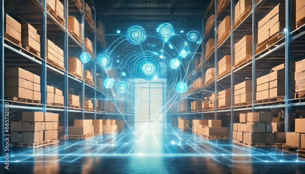 Poster smart warehouse management system using augmented reality technology to identify package picking and