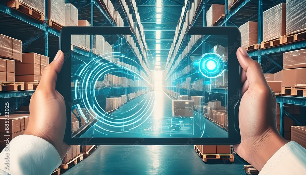 Poster smart warehouse management system using augmented reality technology to identify package picking and