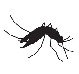 mosquito silhouette, awareness of avoid dengue, malaria, zika diseases - vector illustration