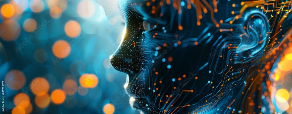 Poster the future of imagery with stock and automation used in business processes, which illustrates effici