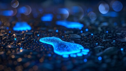 An illustration of cybersecurity digital footprints composed of binary code, emphasizing the importance of cybersecurity and protecting one's digital footprint.