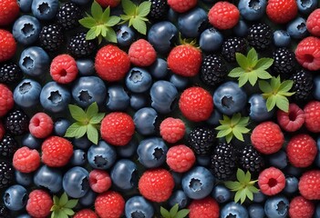 Obraz premium Concept photo of top view of berries, berries background