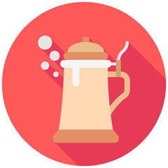 Beer Stein rounded multi color icon, related to oktoberfest, German traditional theme. use for UI or UX kit, app and web development.