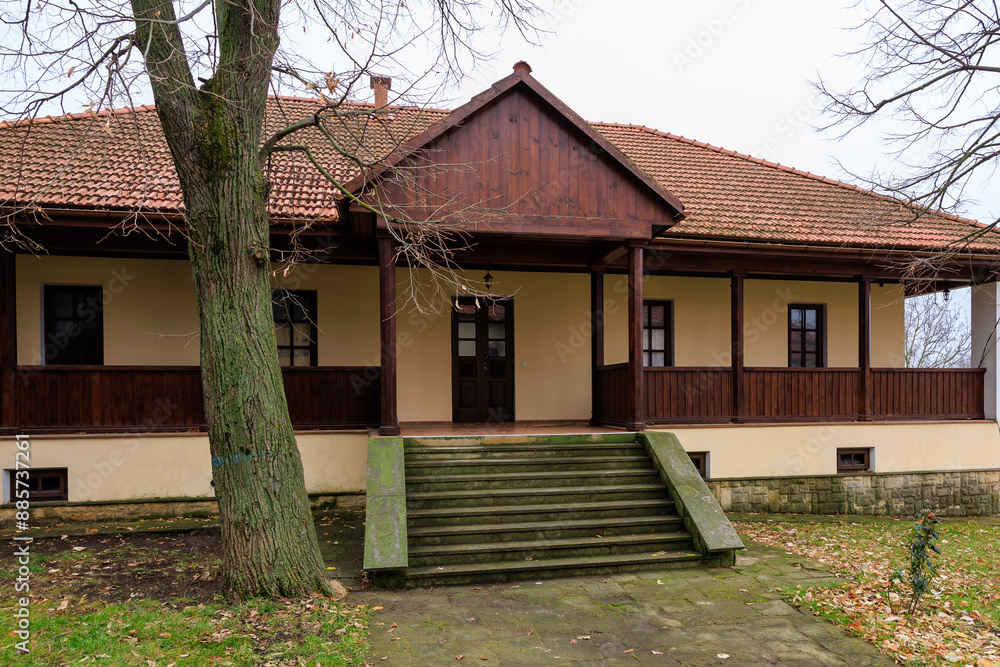 Wall mural monastery of capriana in the republic of moldova. background with selective focus and copy space