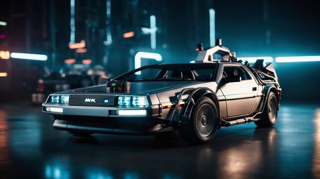 Back to the Future Car in Scene