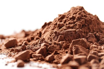 A container filled with brown chocolate powder sits on a table, ready for use in baking or cooking