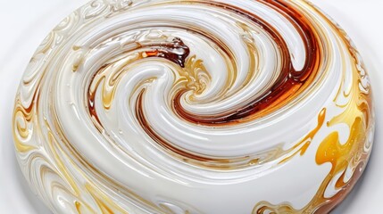 White and Brown Swirled Object on White Surface