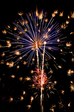 fireworks in the night sky