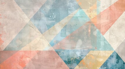 Pastel vintage geometric shapes background. Abstract geometric wallpaper
