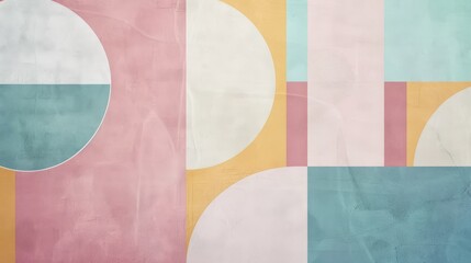 Pastel vintage geometric shapes background. Abstract geometric wallpaper