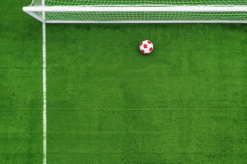 A topdown perspective shows the midfielder passing the ball to the striker near the goal