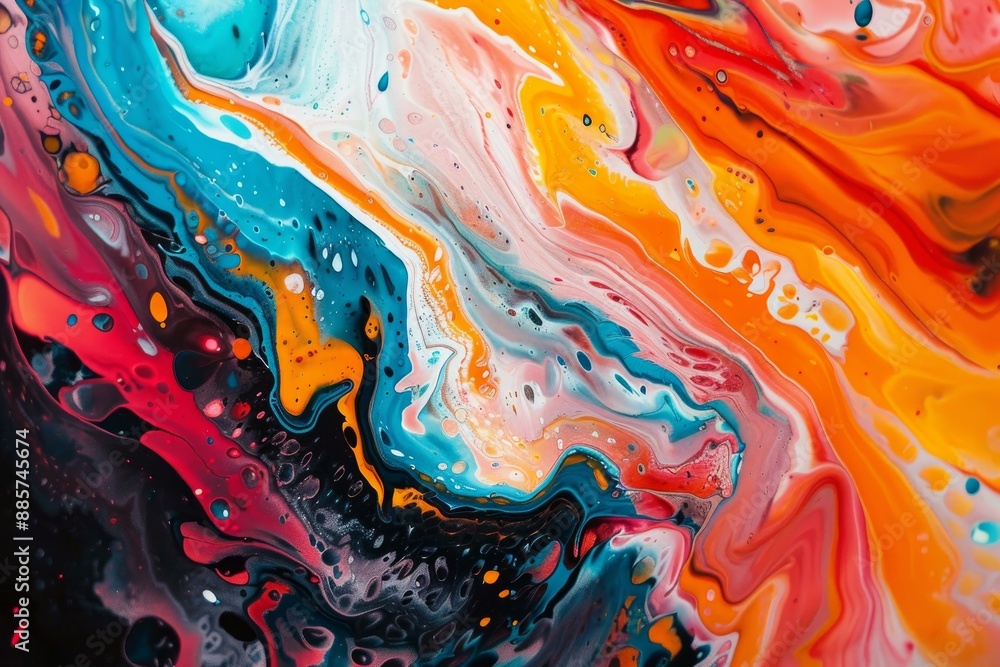 Aufkleber vibrant and dynamic abstract colorful swirls background with a mixture of red. blue. orange. and bla