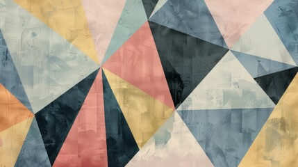 Pastel vintage geometric shapes background. Abstract geometric wallpaper