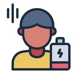 Icon showing drained energy representing mental health fatigue.