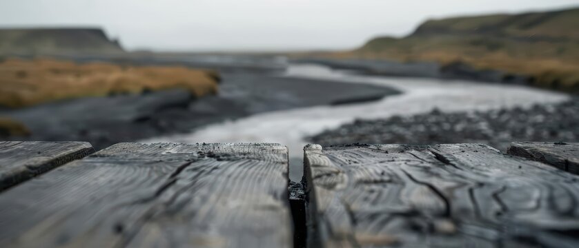 Set against the backdrop of a land reclamation project, an empty wooden table signifies hope and the promise of restored natural beauty
