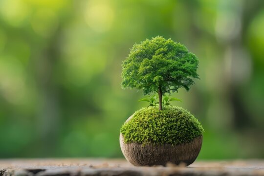 Sustainability practices flourish in a supernatural scene, supported by green manufacturing processes that harmonize with the earth