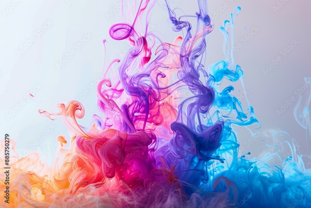 Poster vivid swirls of colored smoke create a mesmerizing abstract background