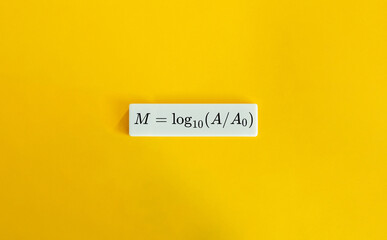 Calculation on the magnitude (M) of an earthquake.