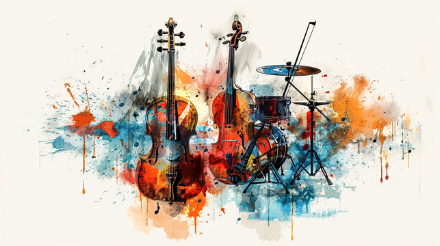 A dynamic image of musical instruments
