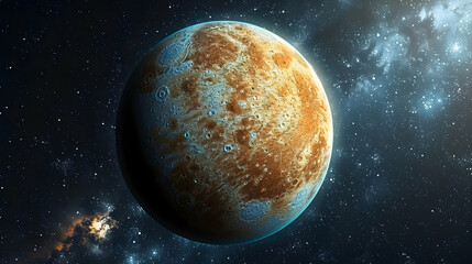 Fototapeta premium A solar planet shown in a detailed vector graphic for scientific education