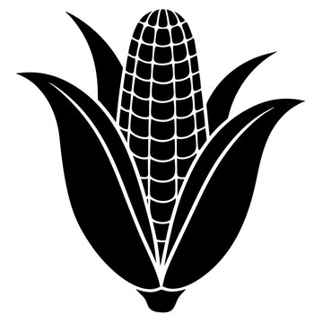 recommend clip art: Corn Silhouette Vector Illustration on White Background