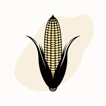 recommend clip art: Corn Silhouette Vector Illustration on White Background