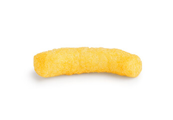 Tasty salty corn stick on white background