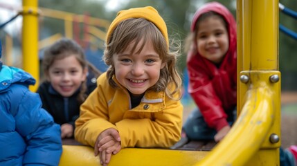 Children playing together on a playground