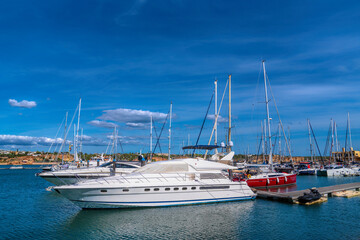 Fototapeta premium Portimao Portugal marina the Algarve with boats and yachts