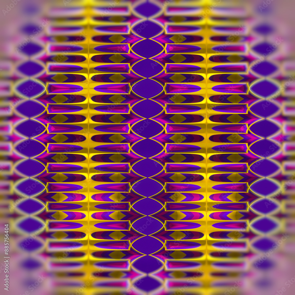 Aufkleber Digital illustration of an abstract geometric pattern filled with a gradient of light colors. 3d rendering