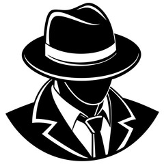 Sleuth Style: Detective Hat Silhouette Vector Illustration