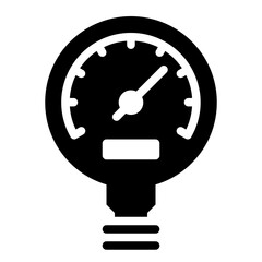 Pressure gauge icon measuring gas pressure levels
