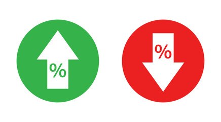 Arrow up and arrow down with percentage icon © ValGraphic