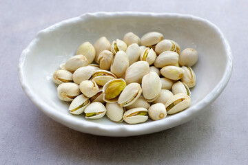 Roasted salted pistachios, delicious snack