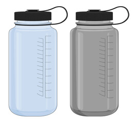 Plastic Reusable Water Bottle Vector Illustration Design Template