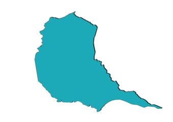 Mapa do municipio de Manaus, estado de Amazonas, Brasil