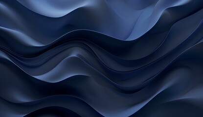 Obraz premium 3D Abstract Blue Waves Wavy Background with Lines and Depth