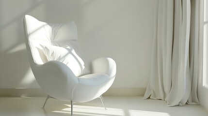 A_white_chair_with_a_pillow