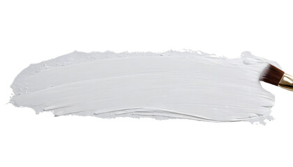 Obraz premium White brush stroke paint on a transparent background. White ink brushstroke. 3d rendering illustration